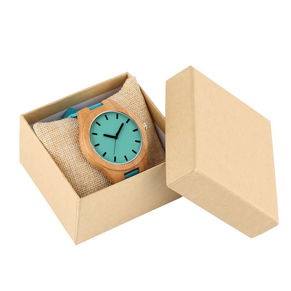 Teal Bamboo Minimalist Watch