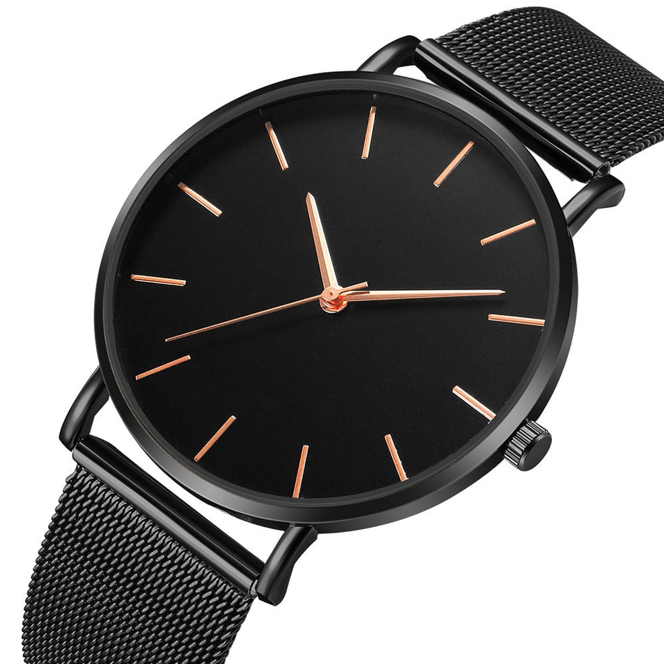 Elegant Metal Mesh Watch