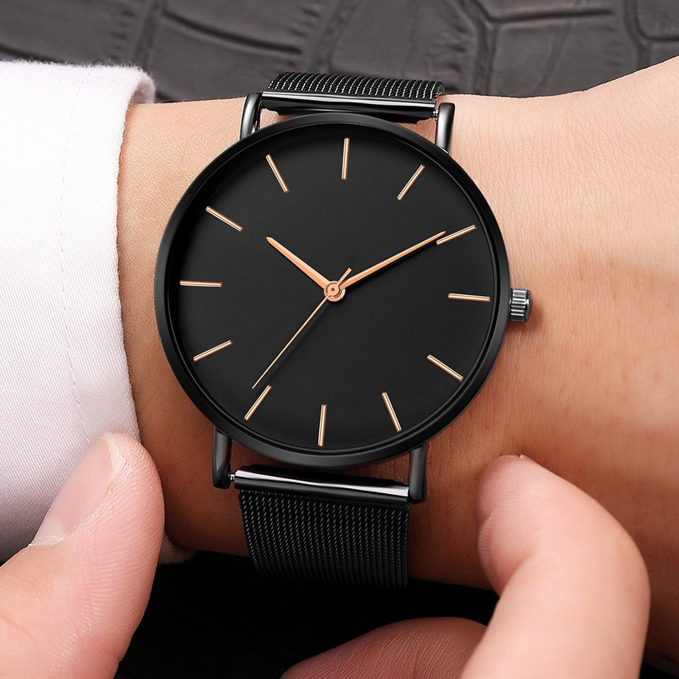 Elegant Metal Mesh Watch