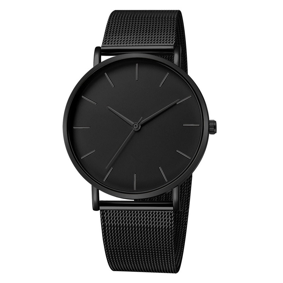 Elegant Gold Metal Mesh Watch