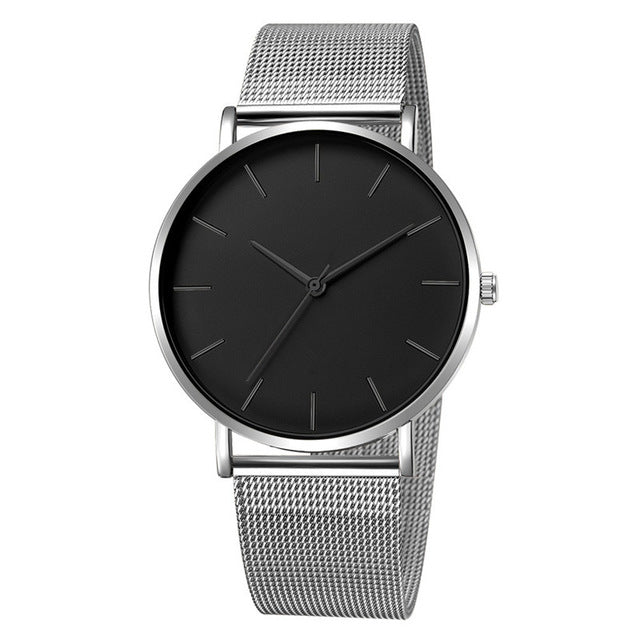 Elegant Silver Metal Mesh Watch