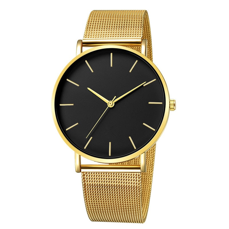 Elegant Silver Metal Mesh Watch