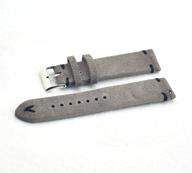 Handmade Stone Gray Suede Watch Strap