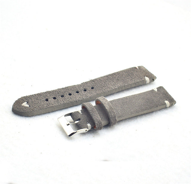 Handmade Stone Gray Suede Watch Strap