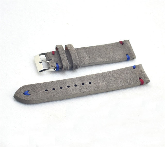 Handmade Stone Gray Suede Watch Strap