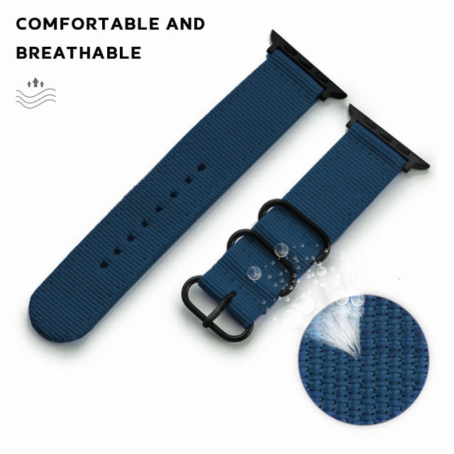 Hot Sell Nylon Watchband for Apple Watch Band Series 5/4/3/2/1 Sport Leather Bracelet 42mm 44mm 38mm 40mm Strap For iwatch Band