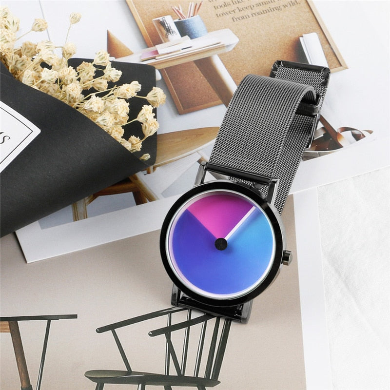 Slim Stainless Steel Colorwheel Watch