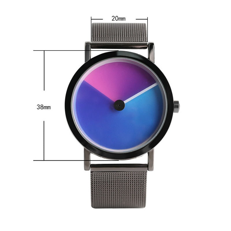 Slim Stainless Steel Colorwheel Watch